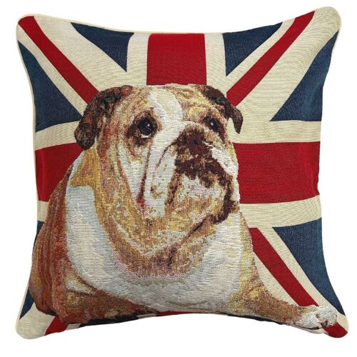 Union Jack Bulldog - Panelled Cushion Cover 45cm*45cm