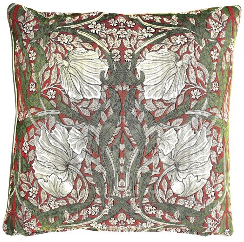 William Morris Pimpernel and Thyme Red - Panelled Cushion Cover 45cm*45cm