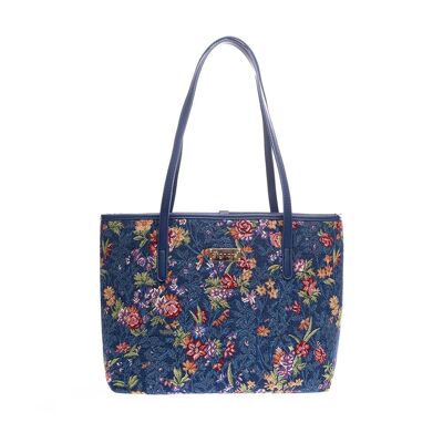 V&A Licensed Flower Meadow Blue - College Bag