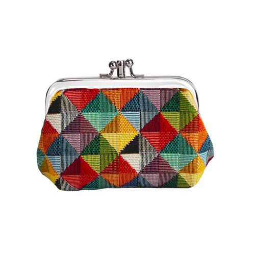 Multicoloured Triangle - Frame Purse