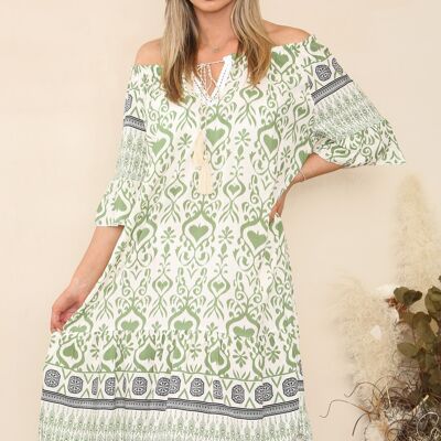 Robe à motifs avec lien au cou