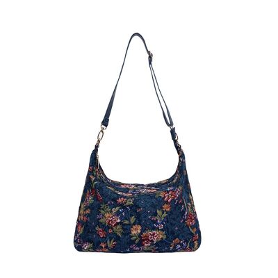 Flower Meadow Blue con licenza V&A - Slouch Bag