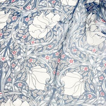 William Morris Pimpernel and Thyme Blue - Foulard 100% Pure Soie 2