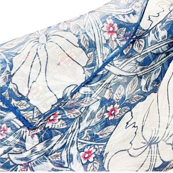 William Morris Pimpernel and Thyme Blue - Foulard 100% Pure Soie 3