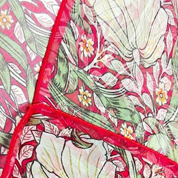 William Morris Pimpernel and Thyme Red - Foulard 100% Pure Soie 2