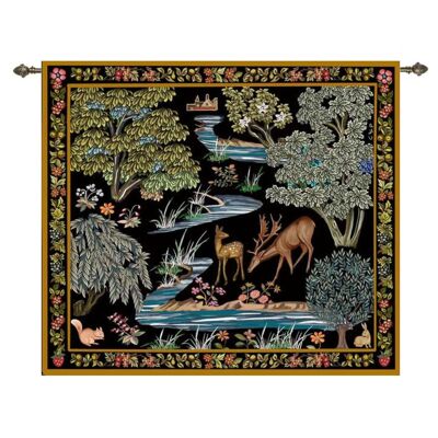 William Morris The Brooks Black - Tapiz de pared 140cm x 124cm (120 varilla)