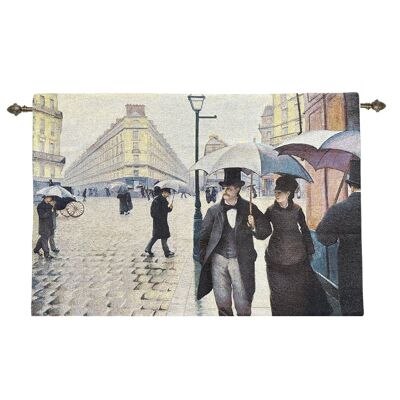 G Caillebotte Paris Street – Wandbehang 123 cm x 84 cm (120 Stangen)