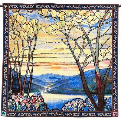 Tiffany Magnolia und Iris – Wandbehang 140 cm x 140 cm (120 Stangen)