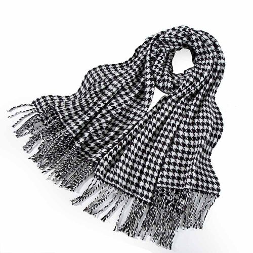 Hounds Tooth Black and White - Shawl Scarf