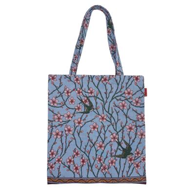 Flor de almendro y golondrina con licencia V&A - Bolsa plana