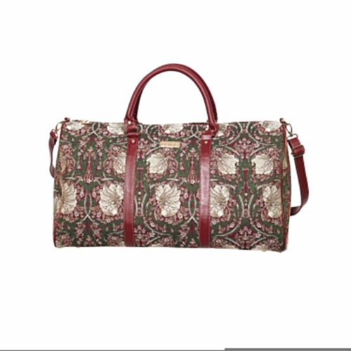 William Morris Pimpernel and Thyme Red - Big Holdall Bag