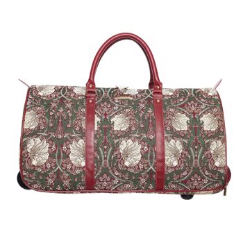 William Morris Pimpernel and Thyme Red - Pull Holdall 2