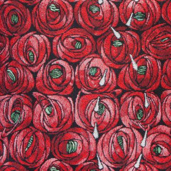 Charles Rennie Mackintosh Rose and Tear Drop - Tissu d'ameublement