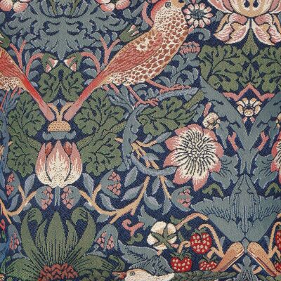 William Morris Strawberry Thief Blu - Tessuto per Tappezzeria