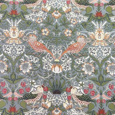 William Morris Strawberry Thief Gris - Tissu d'Ameublement