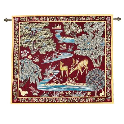 William Morris The Brooks Red - Tenture murale 140cm x 124cm (120 tiges)