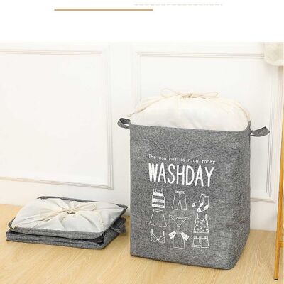 Laundry basket in grey color 43x33x54cm