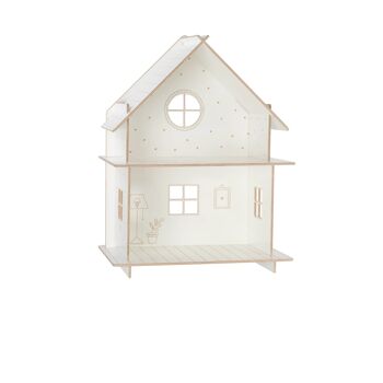Maison de poupée en bois, construction modulaire, design minimaliste 1