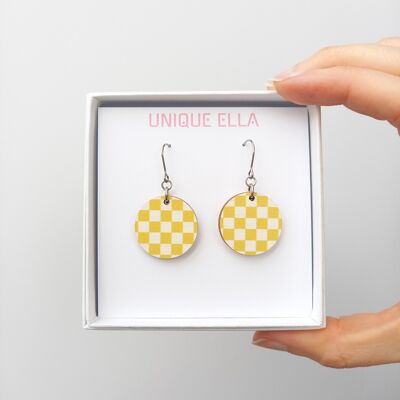 Boucles d'Oreilles en Bois Flèche Jaune