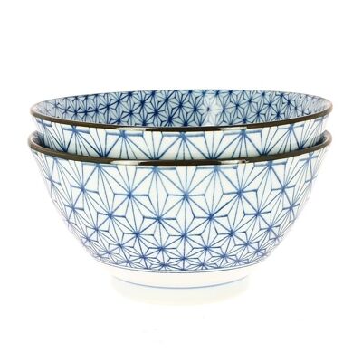 SASHIKO DIBUJO RAMEN BOWL DIAM: 19.7X10CM 2PCS CONJUNTOS