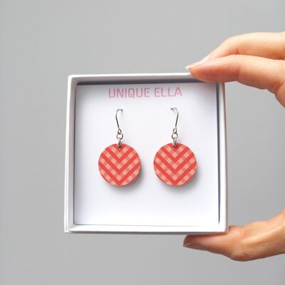 Boucles d'Oreilles en Bois Flèche Rouge