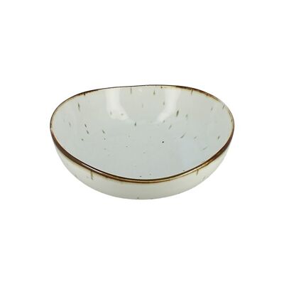 BEIGE STAIN WHITE BOWL D:17/H:6 CM