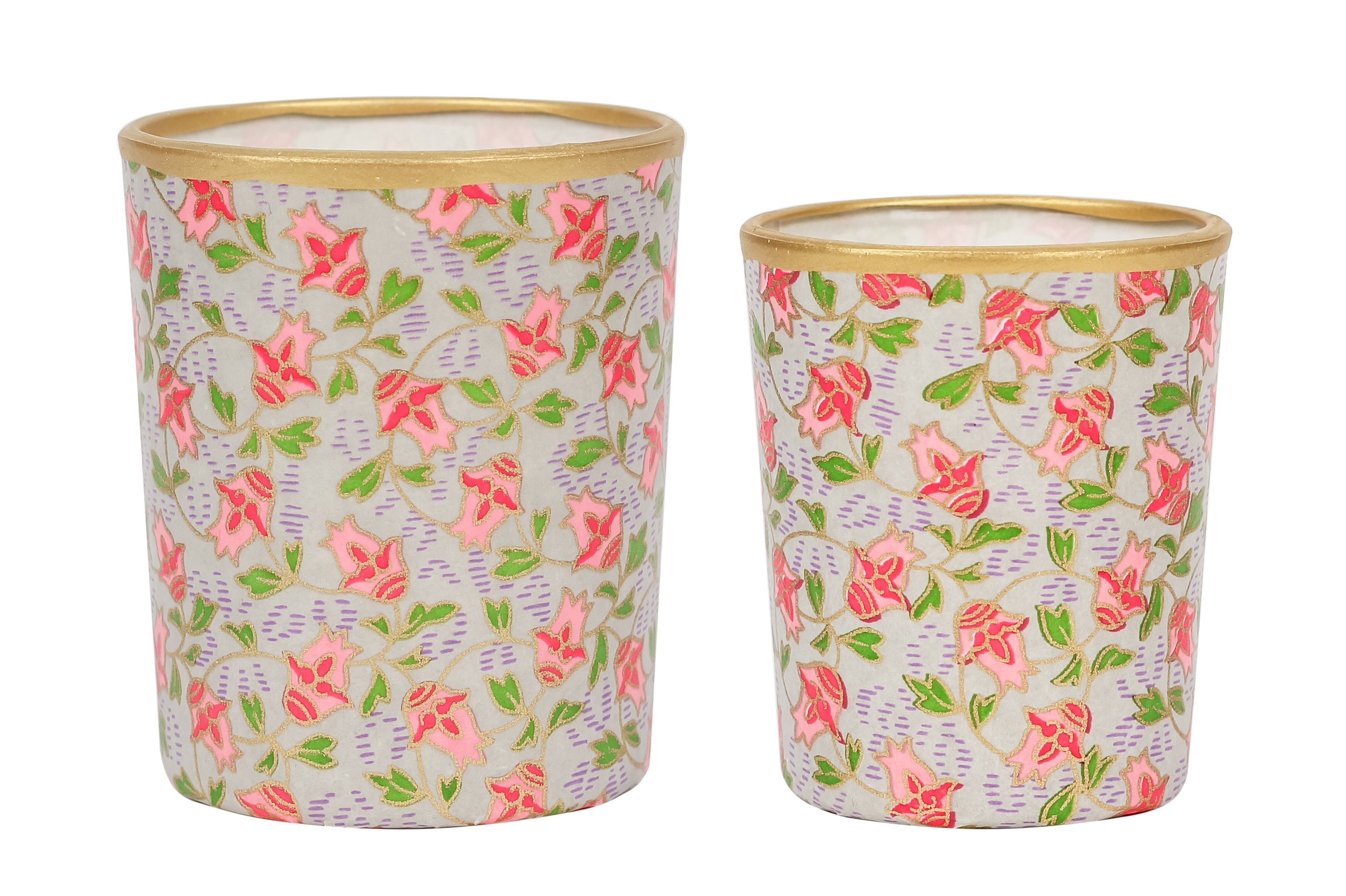 Portacandela medio, campanellini / foglie verdi