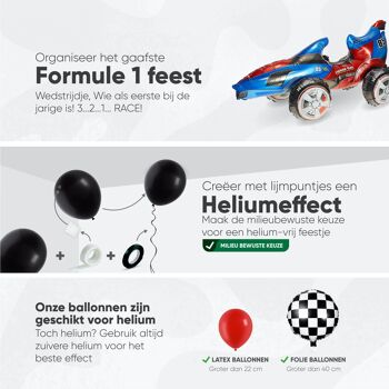 Fissaly® 81 pièces Race Formule 1 Décoration de fête - Décoration de fête pour enfants - Grand Prix et Habitar - Birthday de fête sur le thème - fête 5