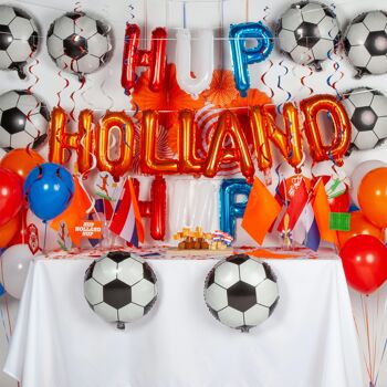 Fissaly® 114 pièces Pays-Bas Décoration – Football - Décoration rouge, blanc, bleu et orange – Fête du Roi - Soirée à thème néerlandais 2