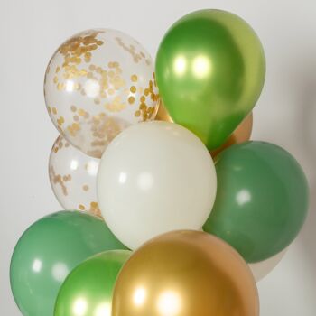 Fissaly® 40 pcs Ballons Olive & Or avec Ruban – Décoration de Fête – Embellissement Anniversaire – Confettis en Papier – Hélium 5