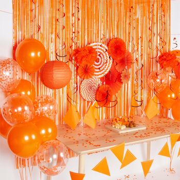 Fissaly® 108 pièces Pays-Bas Orange Decoration Set – Décor de fête d'anniversaire avec ballons, drapeaux et guirlande – Jour du Roi – Football Theme Party – I love van Holland 3