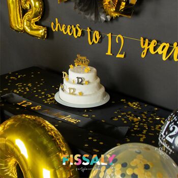 Achat Fissaly® 12 Anniversaire Décoration Embellissement - Ballons –  Anniversaire - Garçon & Fille - Noir et Or en gros