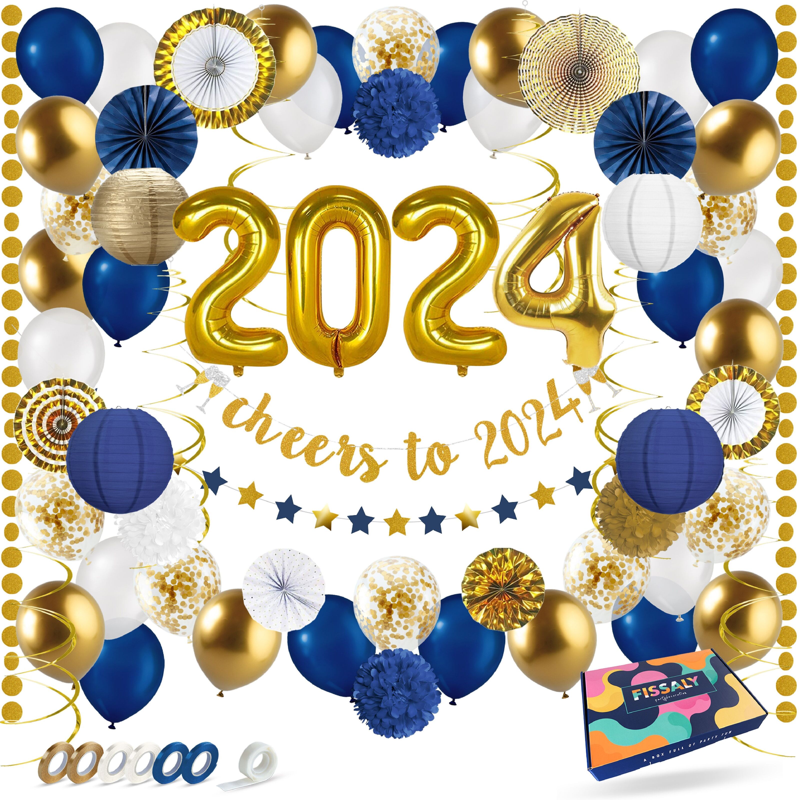 50 Pièces Confetti De Nouvel An 2024 Multicolores, Confetti De Décoration  De Table Pour La Soirée Du Nouvel An