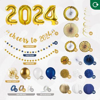 Nouvel an 2024, Décoration de Bonne Année 2024 Ballons, Ballons