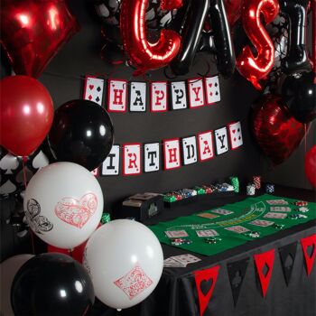 Fissaly® 66 pièces Ensemble de décoration de casino de Las Vegas – Décor de fête d'anniversaire de poker – Décoration de fête 4