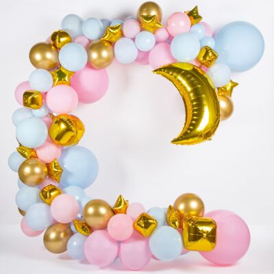 Fissaly® Gender Reveal & Arco per palloncini Baby Shower blu e rosa – Decorazione per ragazzo o ragazza - Decorazione per ragazzo o ragazza