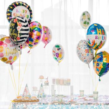 Fissaly® 20 pièces Joyeux anniversaire Ballons en aluminium – Décoration de fête Embellissement – Hélium 2