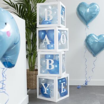 Fissaly® 58 pièces Babyshower Boy & Gender Reveal Decoration Boxes – Baby Boy – Maman to Be Party  - Décoration Balloons Package  - Forfait Fête 2