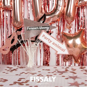 Fissaly® 10 Year Rose Gold Anniversary Decoration Embellishment - Hélium, Latex & Paper Confetti Balloons 5