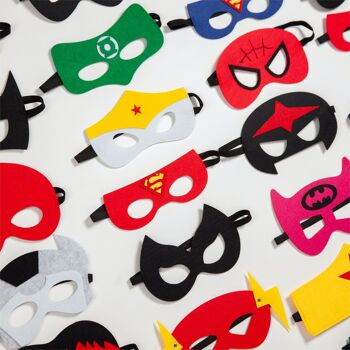 Fissaly® 30 Pièces Masques de Super-Héros pour Fêtes d'Enfants et Déguisements - Costume de Super-Héros pour Enfant 2