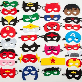 Fissaly® 30 Pièces Masques de Super-Héros pour Fêtes d'Enfants et Déguisements - Costume de Super-Héros pour Enfant 3