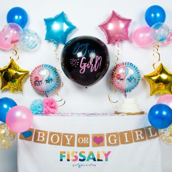 Fissaly® 50 pièces Genre Révéler Baby Show Balloons Decoration Party Package – Détermination du genre & Baby Shower 2