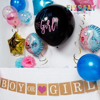 Fissaly® 50 pièces Genre Révéler Baby Show Balloons Decoration Party Package – Détermination du genre & Baby Shower 4