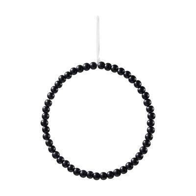 Set de 3 coronas de bolas de madera negras 30cm - DECORACIÓN INTERIOR