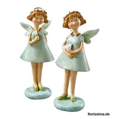 Set de 2 personajes ángel decorativos 6x5x16cm - DECORACIÓN INTERIOR