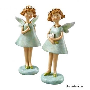 Set de 2 personnages anges décoratifs 6x5x16cm - DECORATION D'INTERIEURE 1