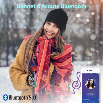 BONNET AVEC CASQUE BLUETOOTH INTEGREE 3