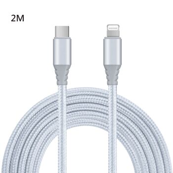 CABLE USB C VERS LIGHTNING 2 METRES 1