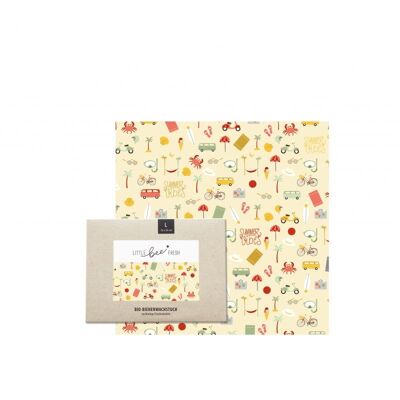 Organic beeswax cloth “L” (35 x 35 cm) - Summer vibes
