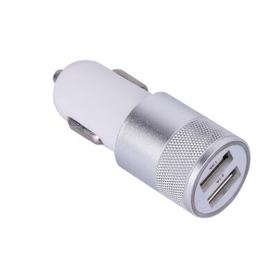 STEEL CIGAR LIGHTER CHARGER DOUBLE USB INPUT